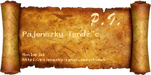 Pajenszky Ignác névjegykártya